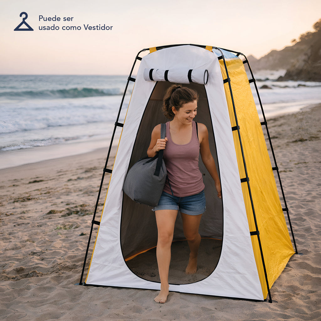 Baño Químico Portátil con Carpa y Ducha Solar 20 L para Camping