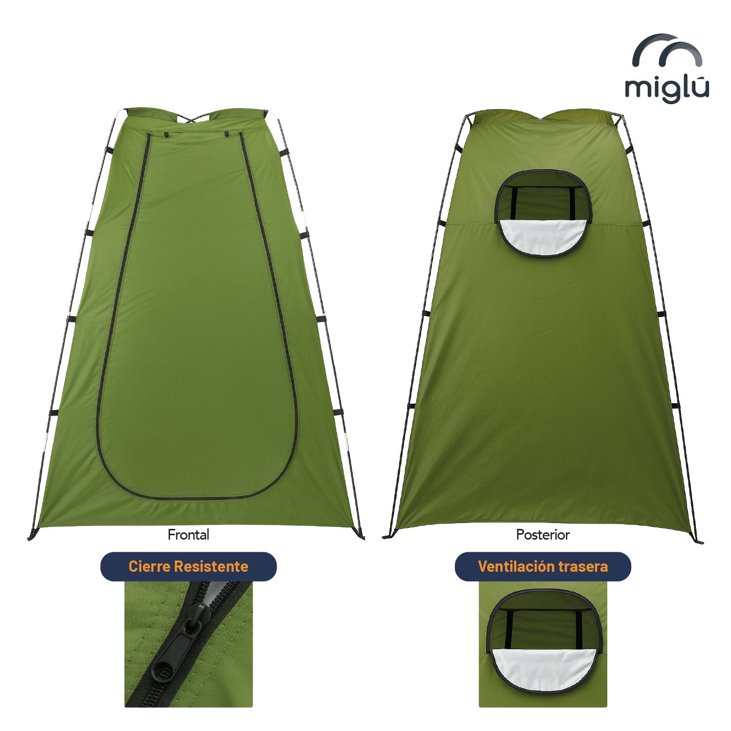 Carpa Portátil Multiuso 1 Persona 190x115 Cm Verde Miglú