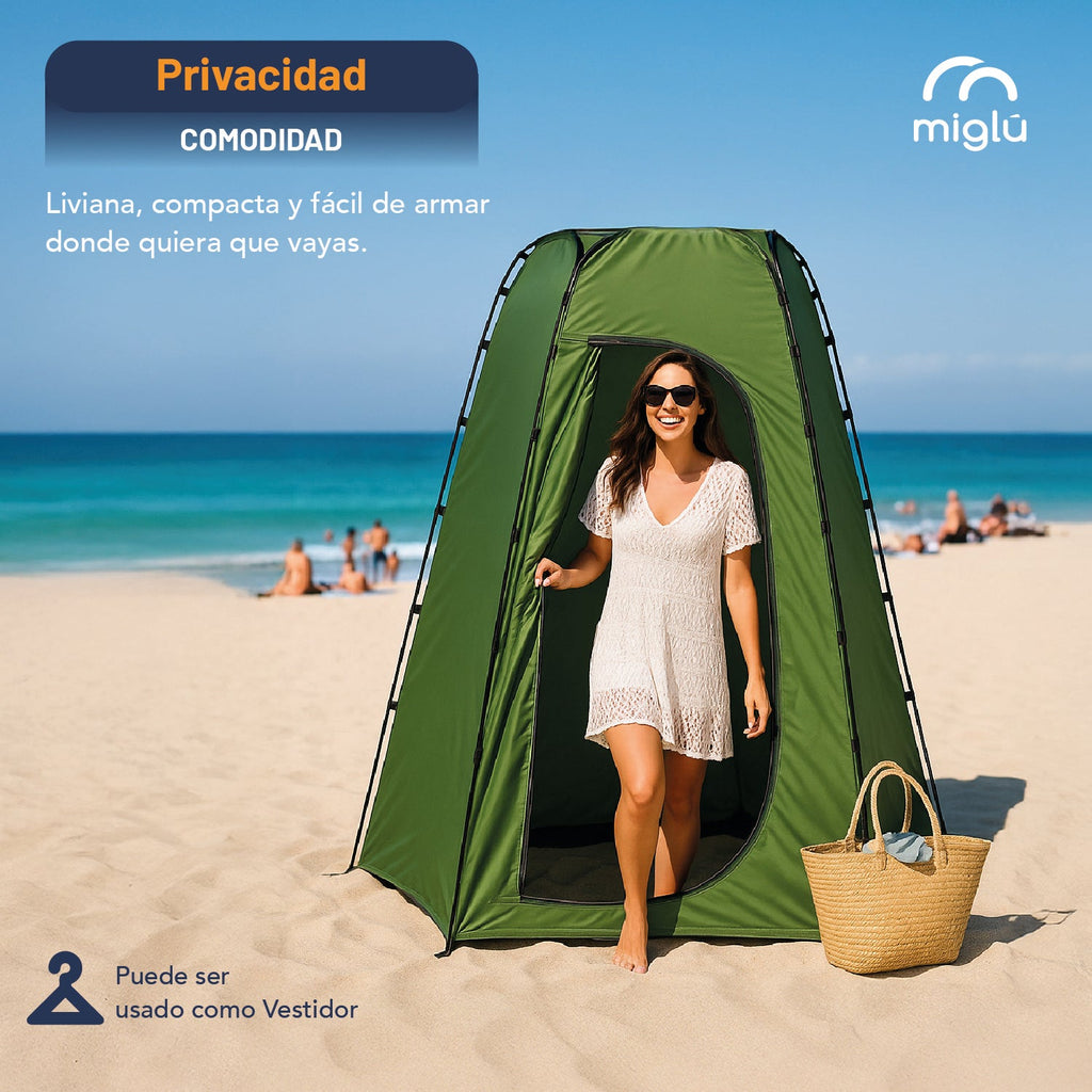 Carpa Portátil Multiuso 1 Persona 190x115 Cm Verde Miglú