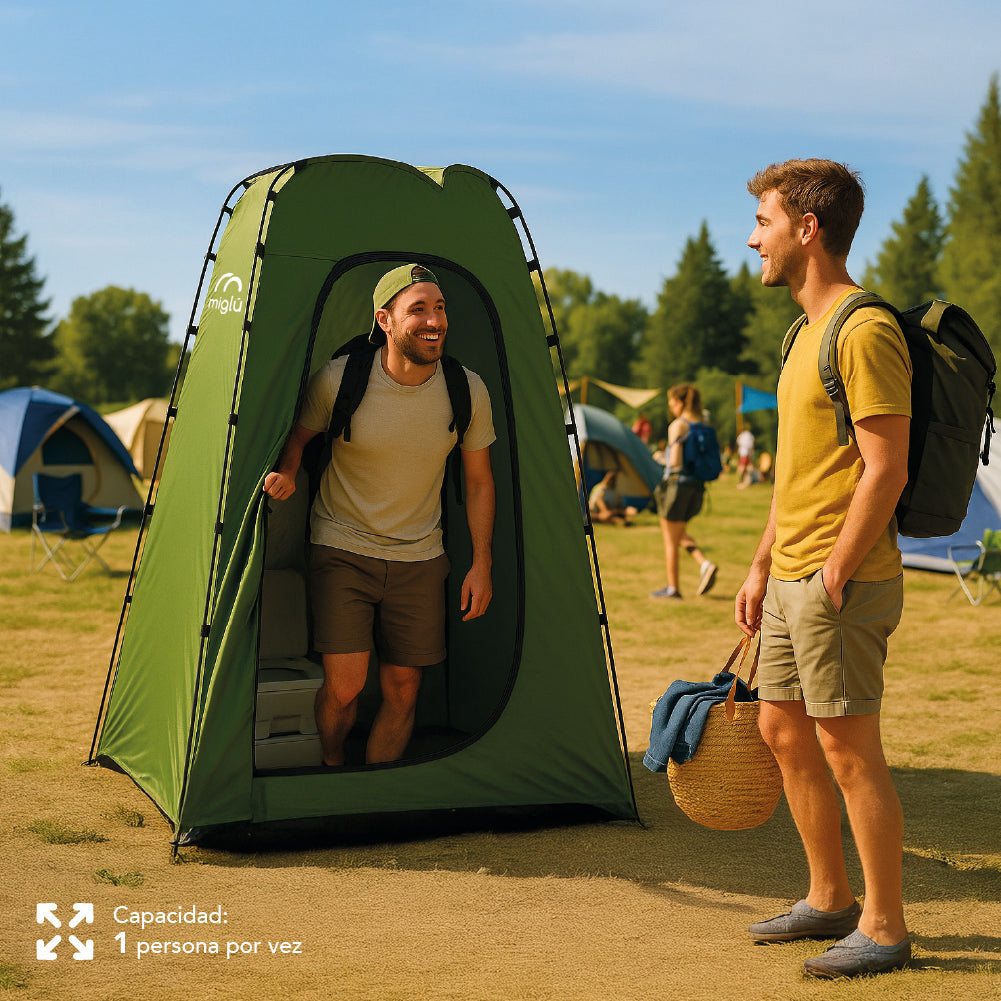 Carpa Portátil Multiuso 1 Persona 190x115 Cm Verde Miglú
